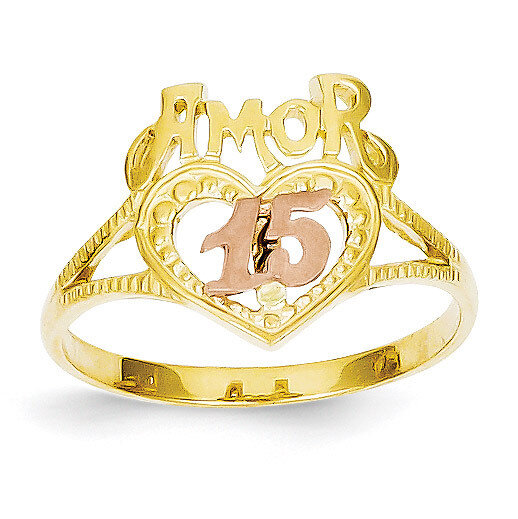 Amor 15 Heart Ring 14k Two-Tone Gold R99