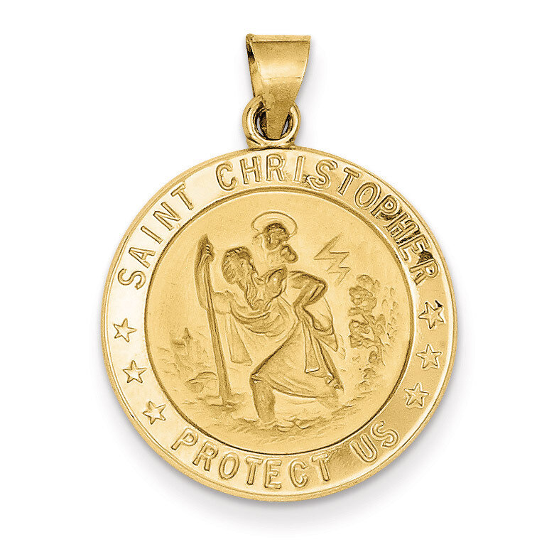 Saint Christopher Medal Pendant 14k Gold REL137