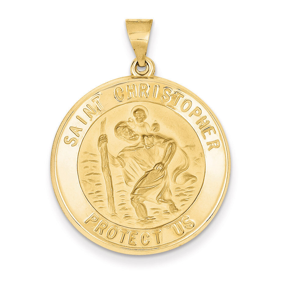 Saint Christopher Medal Pendant 14k Gold REL138