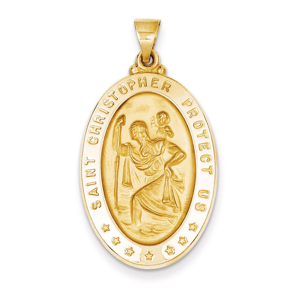 Saint Christopher Medal Pendant 14k Gold REL139