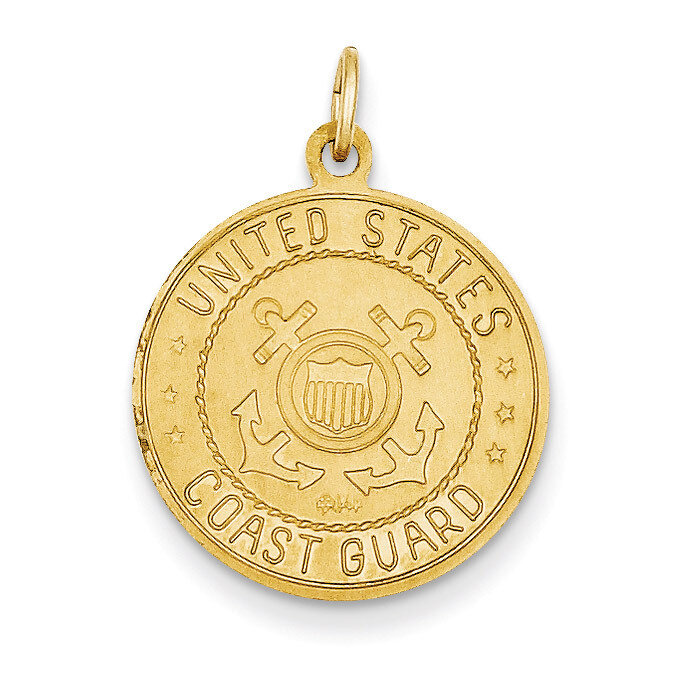 US Coast Guard Saint Christopher Medal Pendant 14k Gold REL142