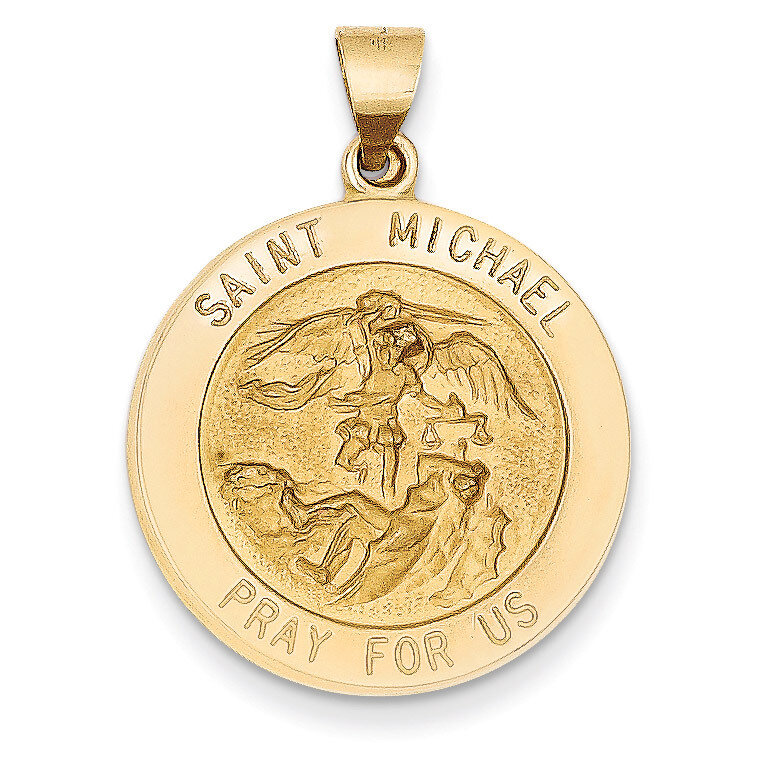 Saint Michael Medal Pendant 14k Gold REL148