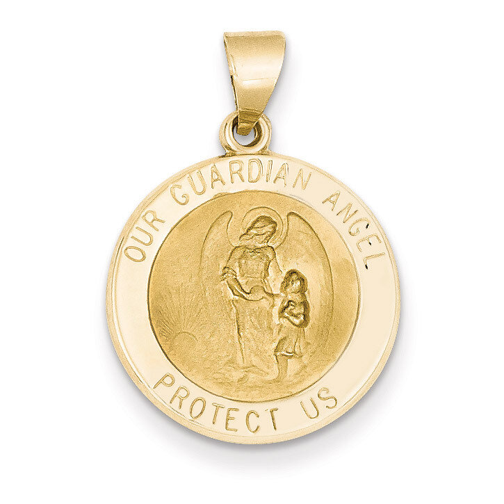 Guardian Angel Medal Pendant 14k Gold REL149