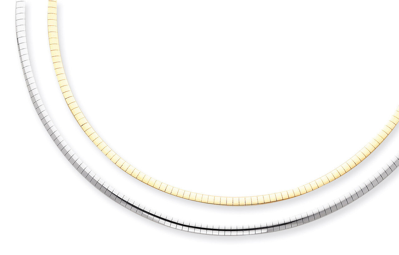 Lt Reversible 3mm Omega with extender Necklace 18 Inch 14k Two-Tone Gold ROML3-18, MPN: ROML3-18, 8…