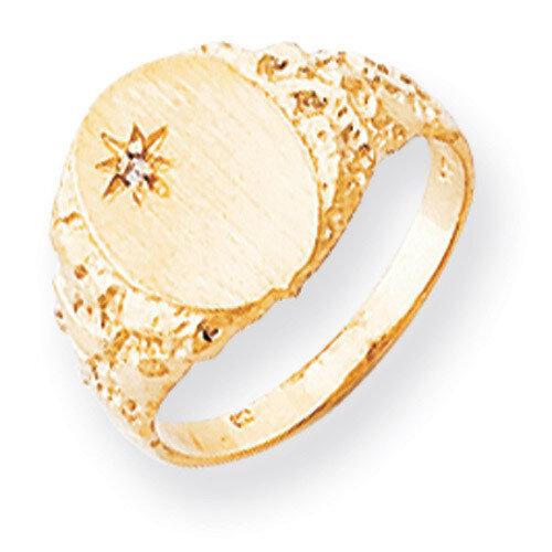 Diamond men's signet ring 14k Gold RS166AA
