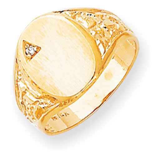 Diamond men's signet ring 14k Gold RS172AA