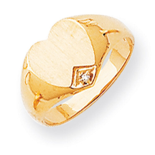 Heart Diamond Signet Ring 14k Gold RS513AA