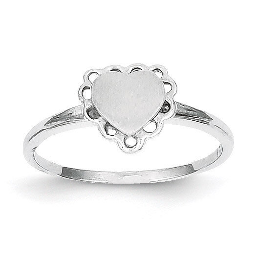 Signet Ring 14k White Gold RS595