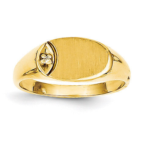 Child's .005ct. Diamond Signet Ring Mounting 14k Gold RS651