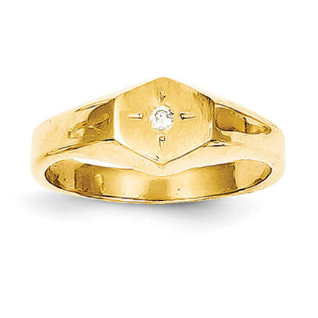 Child&#39;s Diamond Signet Ring 14k Gold RS656AA
