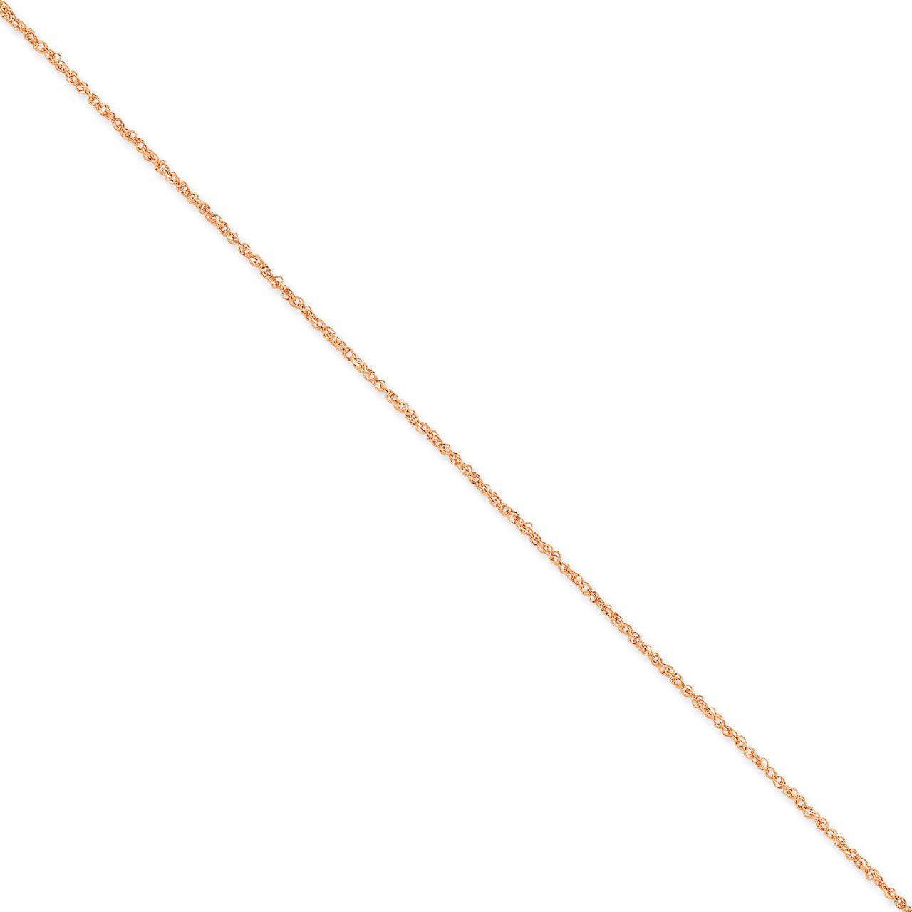1.7mm Ropa Chain Anklet 10 Inch 14k Rose Gold RSC28-10