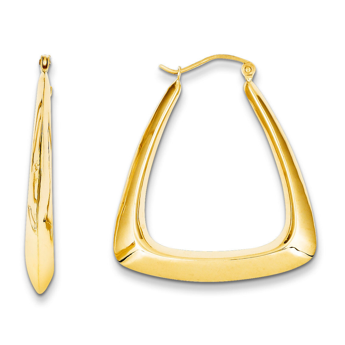 Fancy Hoop Earrings 14k Gold S1197