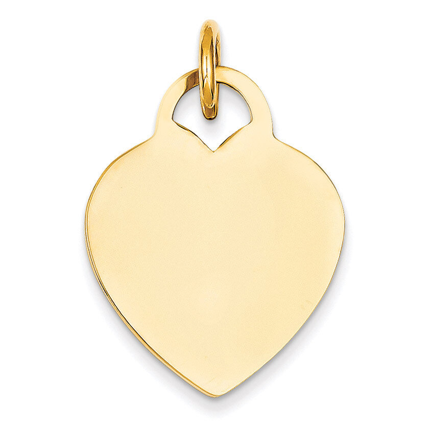 Heart Disc Charm 14k Gold S1453