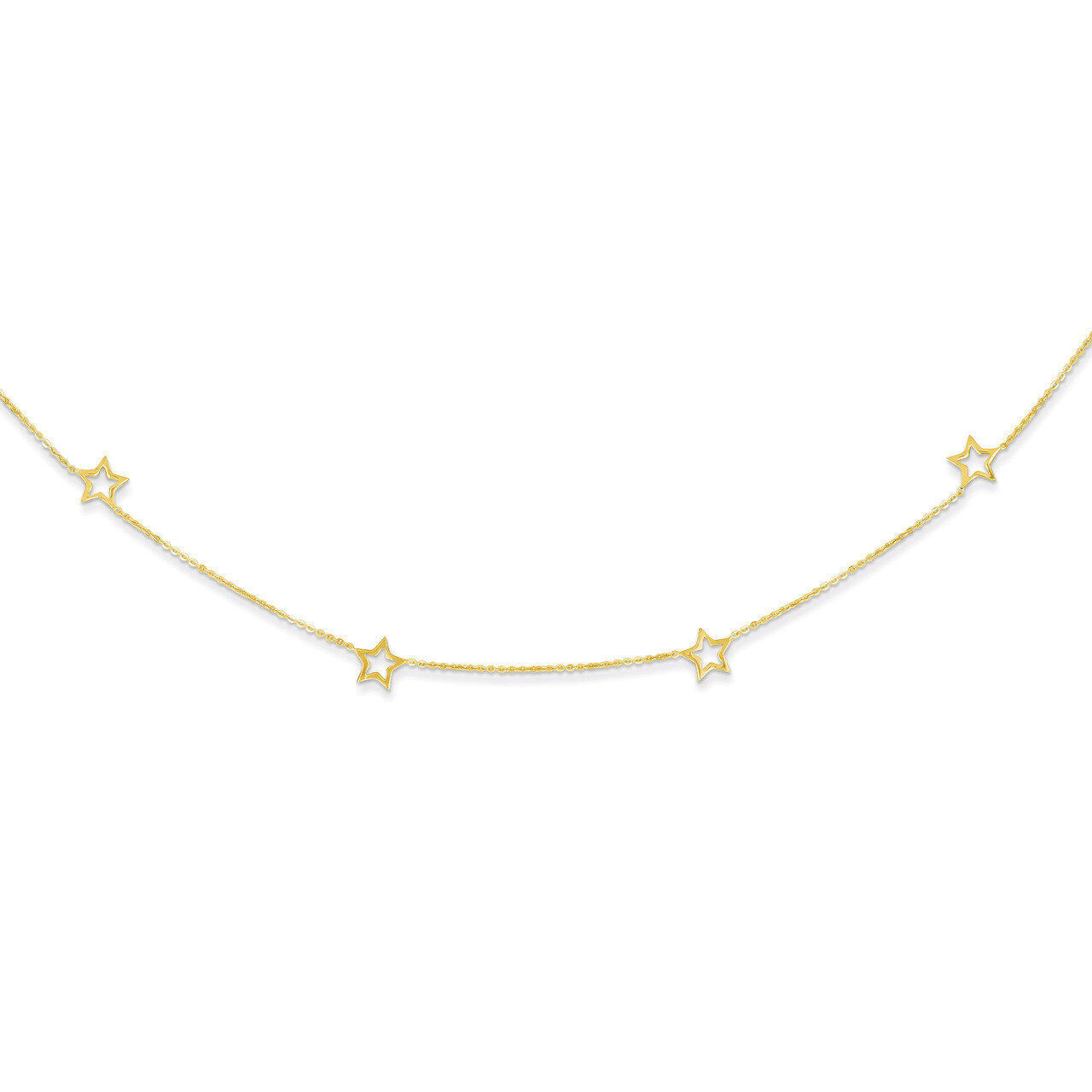 Star with 2in Extension Necklace 16 Inch 14k Gold SF1724-16