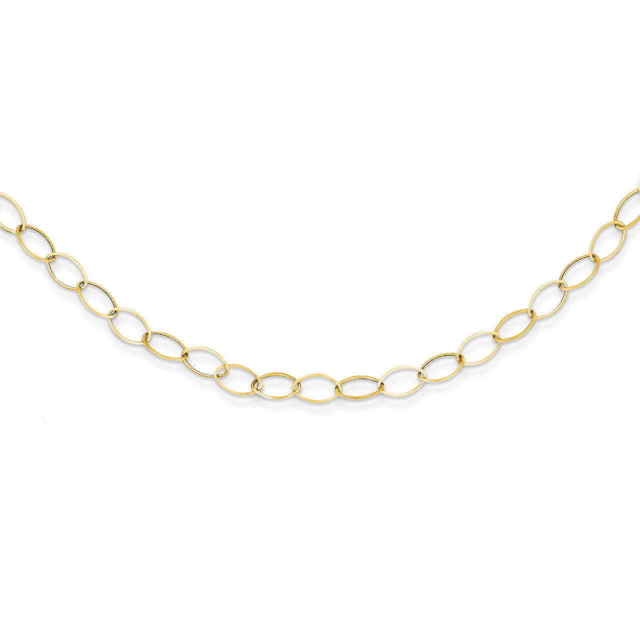Oval Link Necklace 18 Inch 14k Gold SF1848-18