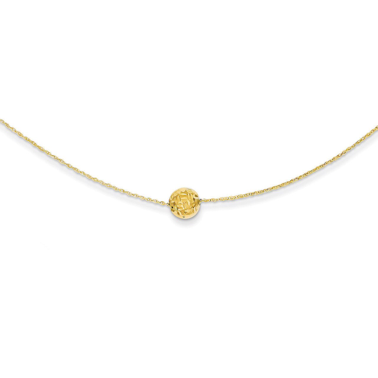 Bead Necklace 18 Inch 14k Gold SF1873-18