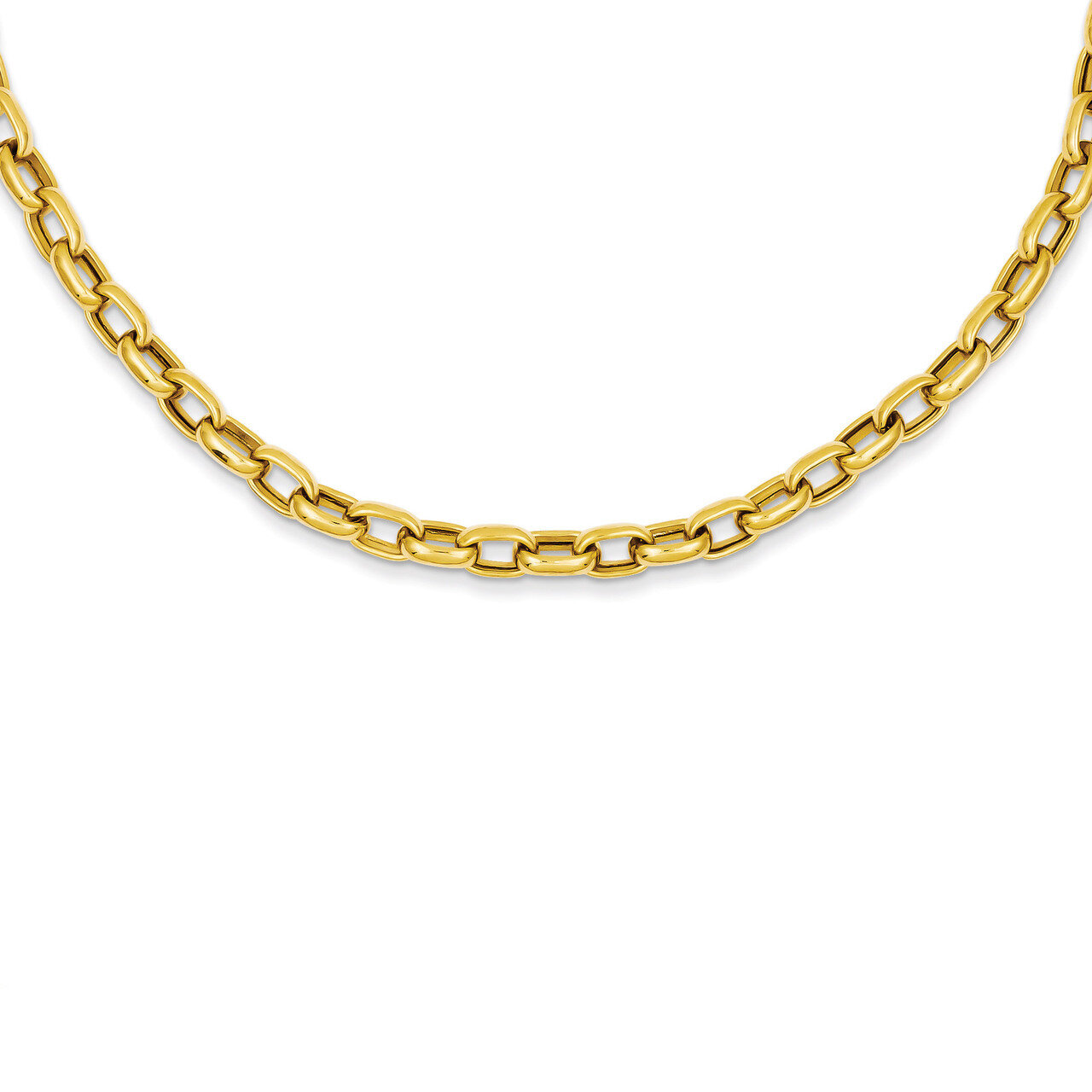 4.5mm Polished Fancy Link Necklace 18 Inch 14k Gold SF425-18