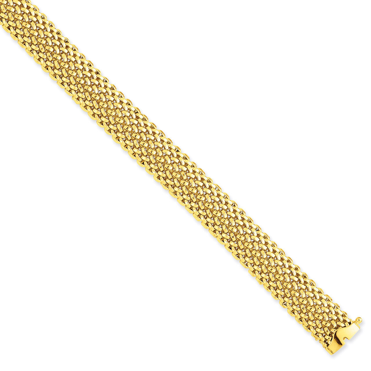 12.5mm Polished Mesh Bracelet 7.25 Inch 14k Gold SF597-7.25, MPN: SF597-7.25, 886774310800