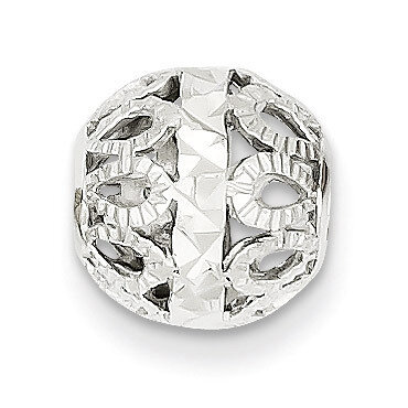 Diamond-cut Filigree Ball Chain Slide 14k White Gold SL136