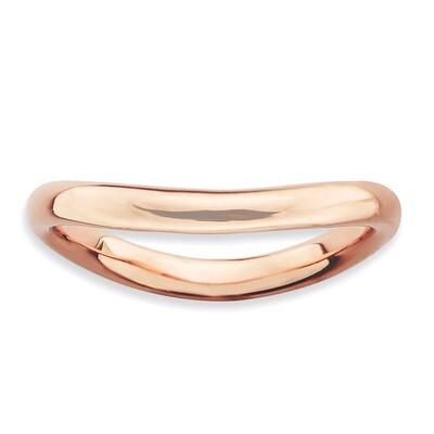 Pink-plate Wave Ring - Sterling Silver Polished QSK708, MPN: QSK708, 886774176208