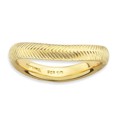 Gold-plate Wave Ring - Sterling Silver Polished QSK701, MPN: QSK701, 886774222509