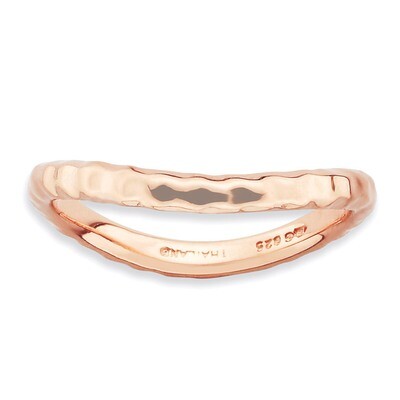 Pink-plate Wave Ring - Sterling Silver Polished QSK716, MPN: QSK716, 886774223292