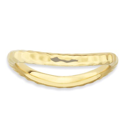 Gold-plate Wave Ring - Sterling Silver Polished QSK717, MPN: QSK717, 886774223377