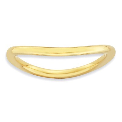 Gold-plate Wave Ring - Sterling Silver Polished QSK713, MPN: QSK713, 886774223155