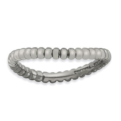 Black-plate Wave Ring - Sterling Silver Polished QSK719, MPN: QSK719, 886774223506