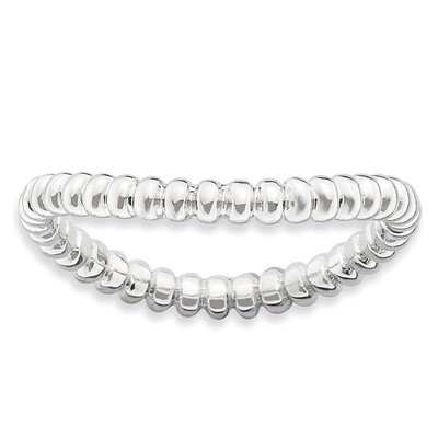 Wave Ring - Sterling Silver Polished QSK722, MPN: QSK722, 886774223667
