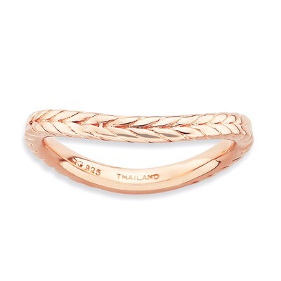 Pink-plate Wave Ring - Sterling Silver Polished QSK724, MPN: QSK724, 886774223773
