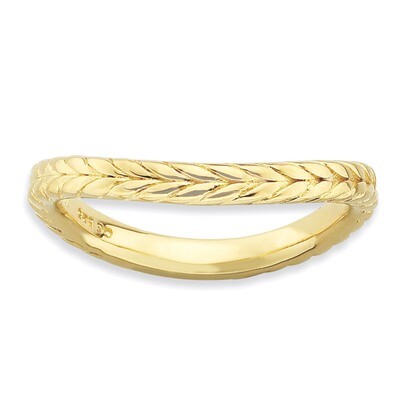 Gold-plate Wave Ring - Sterling Silver Polished QSK725, MPN: QSK725, 886774177236