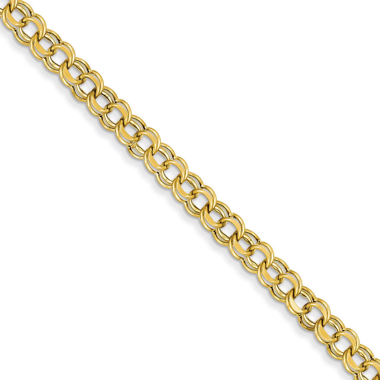 Lite 5.5mm Double Link Charm Bracelet 7 Inch 14k Gold SSD2-7