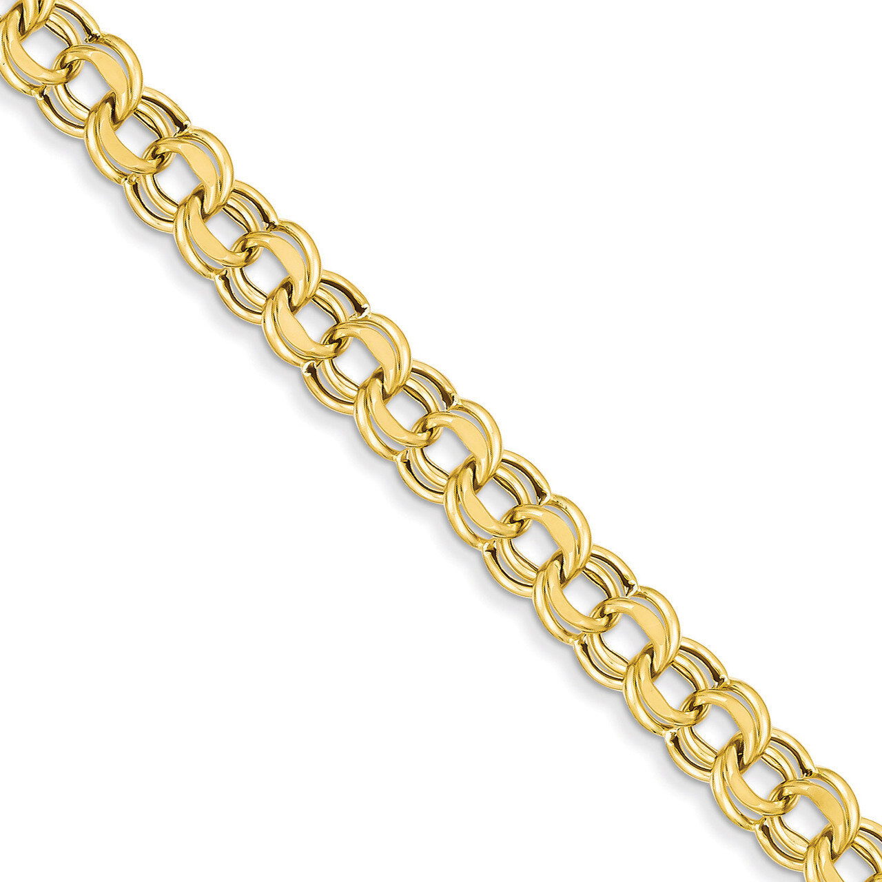 Lite 8mm Double Link Charm Bracelet 7.25 Inch 14k Gold SSD4-7.25, MPN: SSD4-7.25, 883957498935