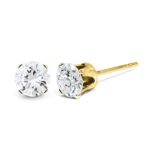 0.10ct. I2 K-L Diamond Stud Push-on Post Earrings 14k Gold ST1-10