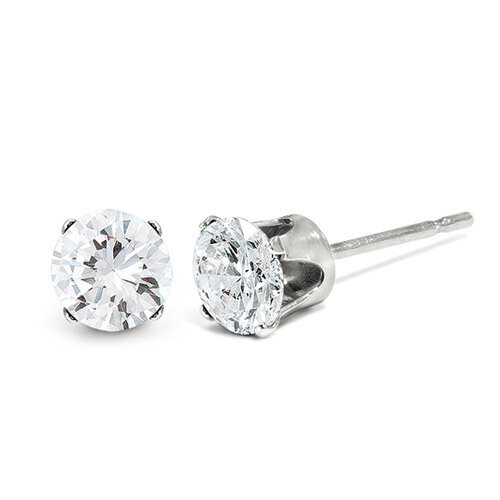 0.10ct I2 K-L Diamond Stud Push-on Post Earrings 14k White Gold ST1-10W