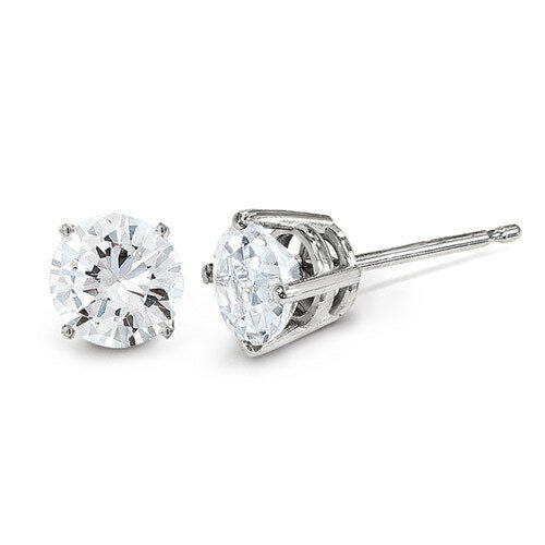 0.50ct I1 J-K Diamond Stud Push-on Post Earrings 14k White Gold ST2-50W, MPN: ST2-50W, 883957411613