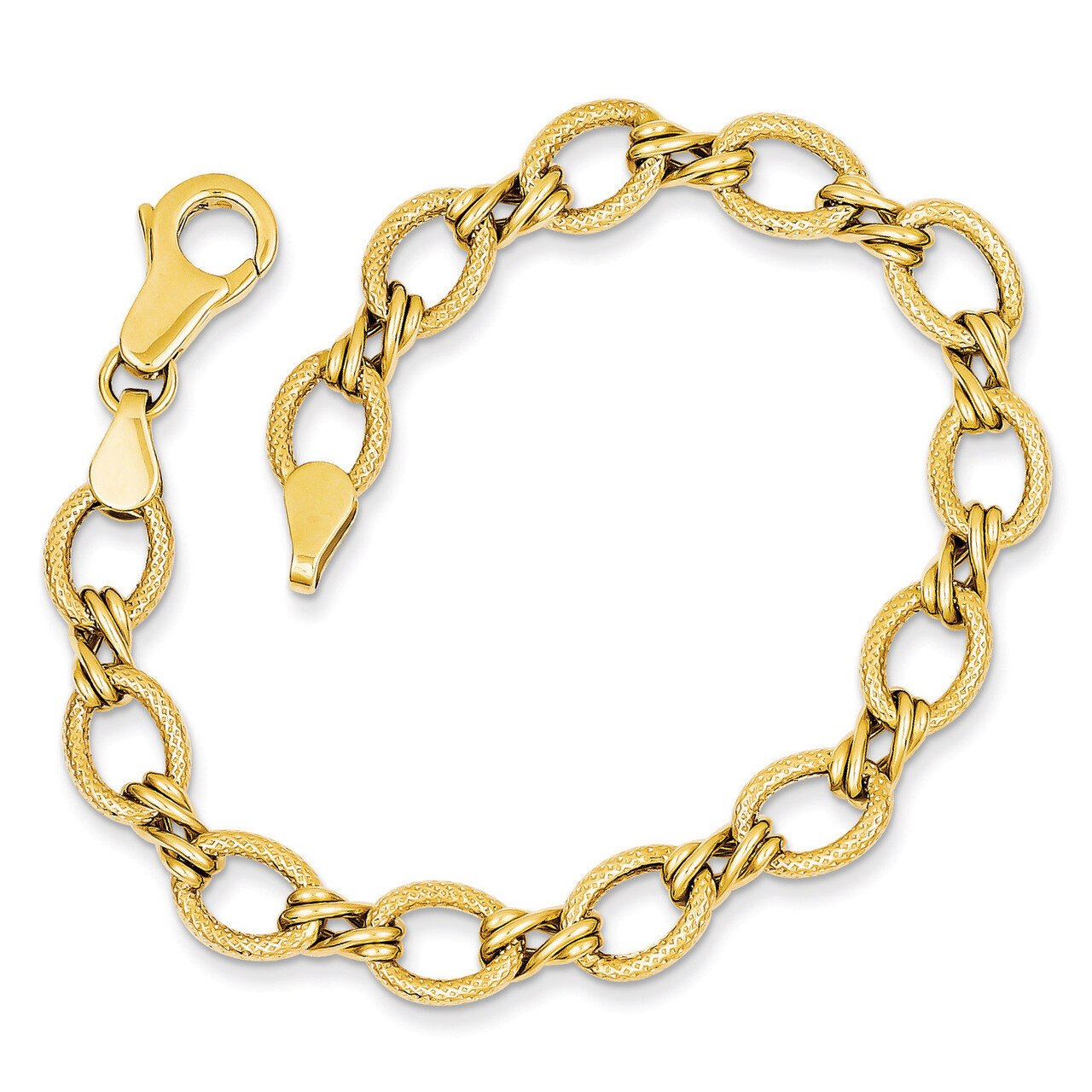 Fancy Bracelet 7 Inch 14k Gold ST723-7