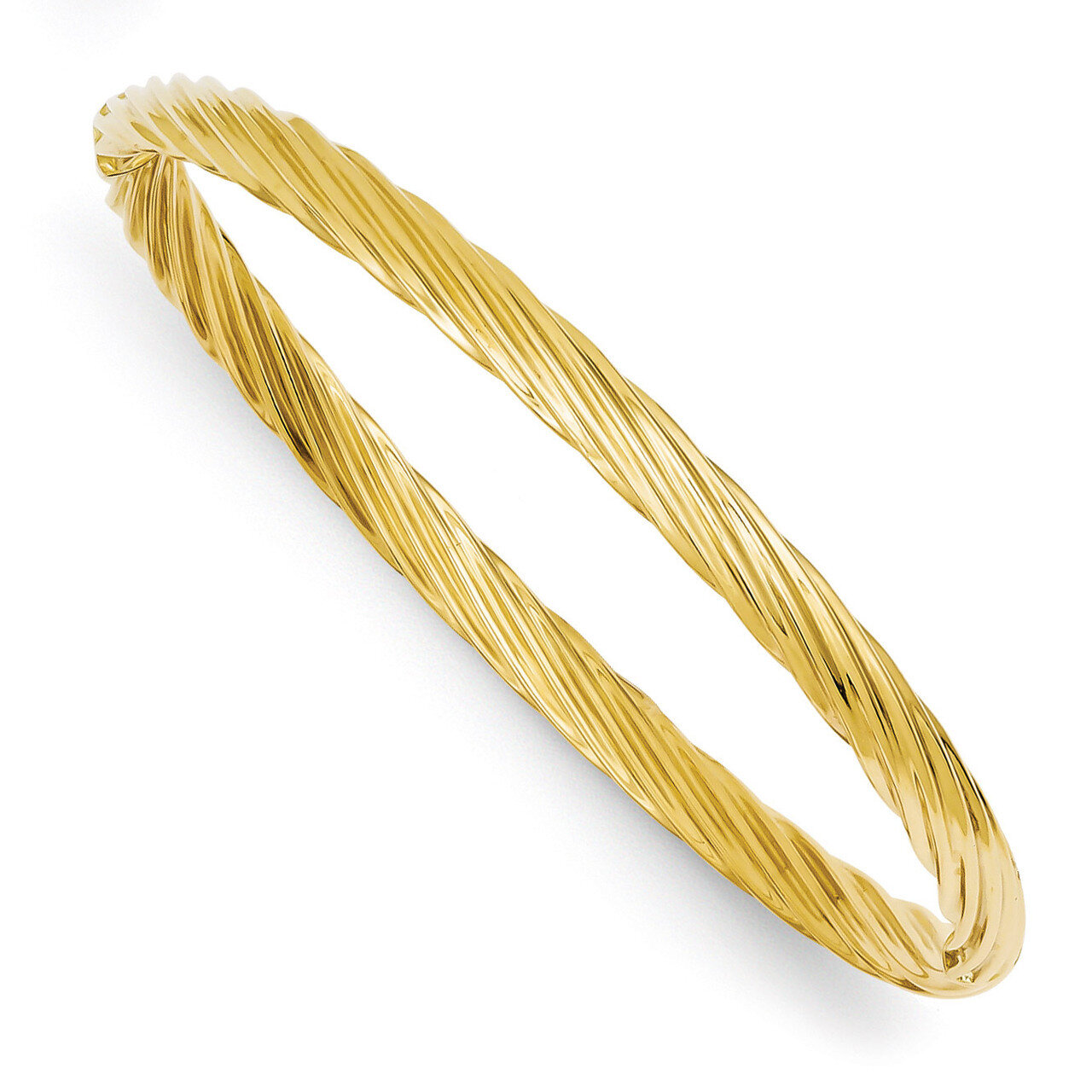 3/16 Swirl Hinged Bangle Bracelet 14k Gold SW3/16