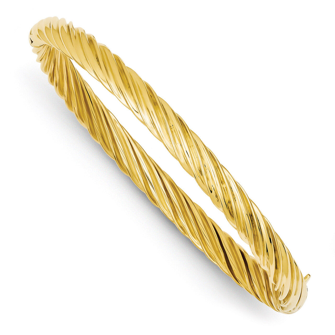4/16 Fancy Swirl Hinged Bangle Bracelet 14k Gold SW4/16