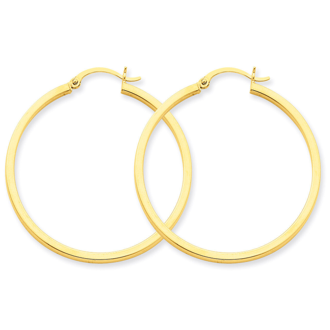 2mm Square Tube Hoop Earrings 14k Gold T1071, MPN: T1071, 883957286136