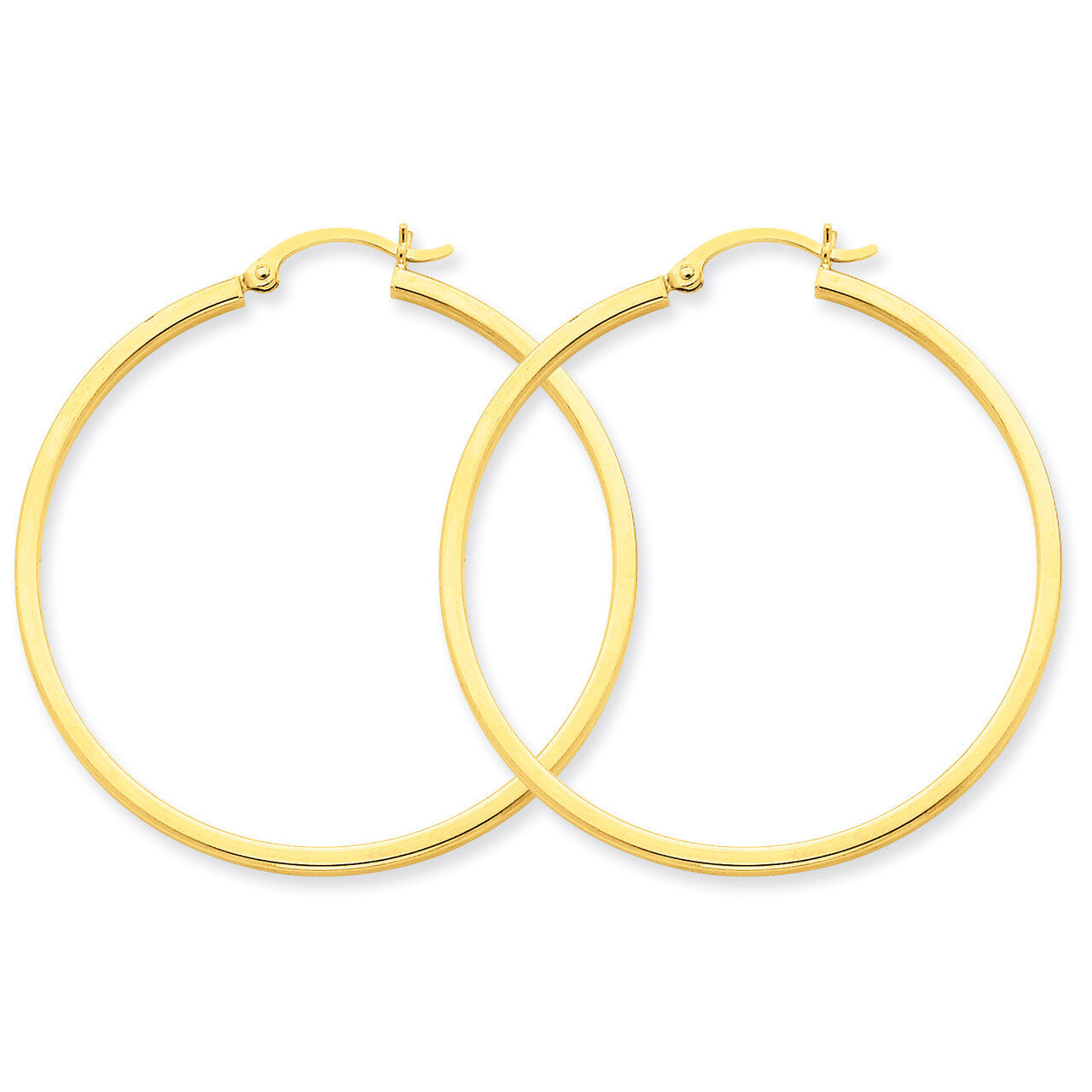 2mm Square Tube Hoop Earrings 14k Gold T1072, MPN: T1072, 883957286143