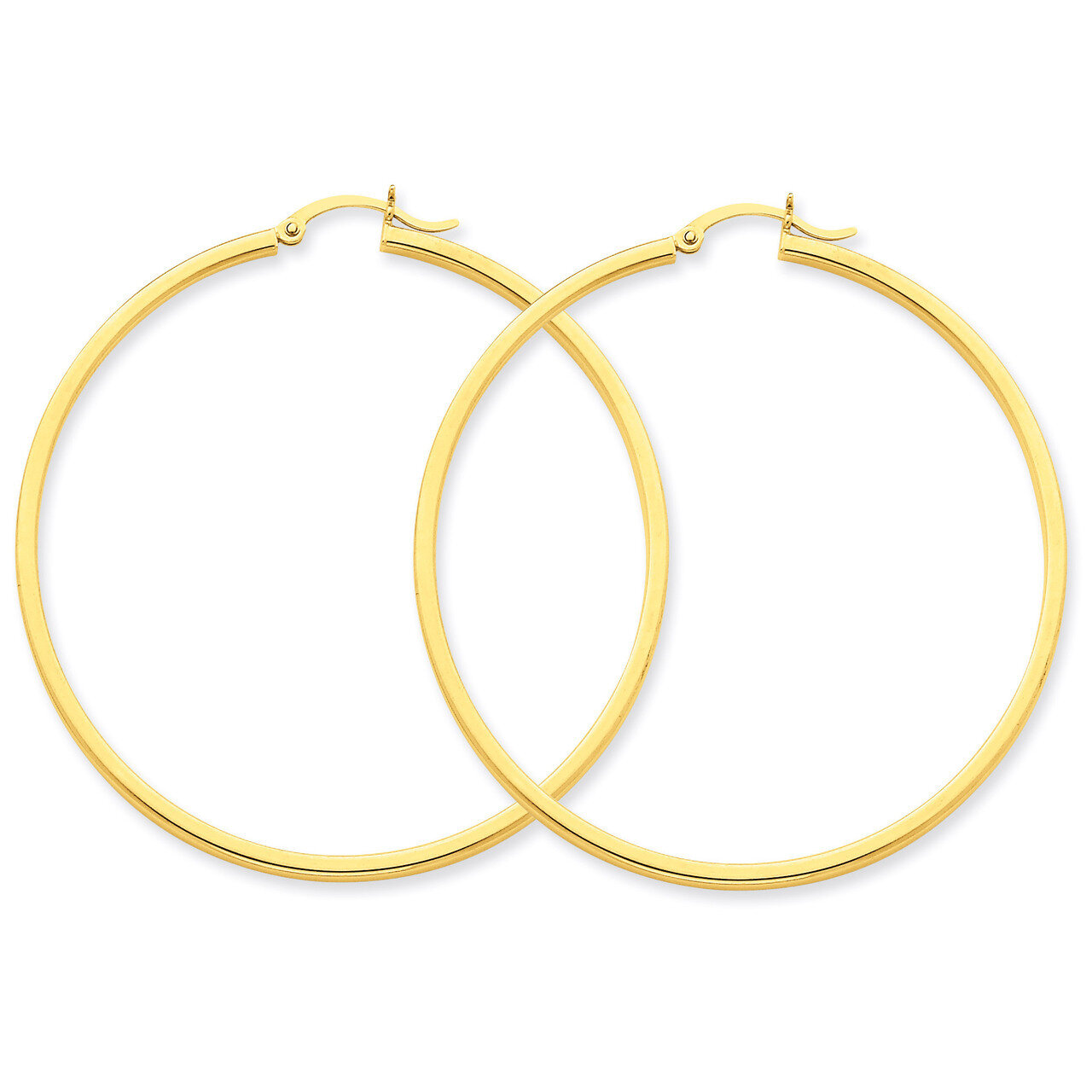 2mm Square Tube Hoop Earrings 14k Gold T1074, MPN: T1074, 883957286167