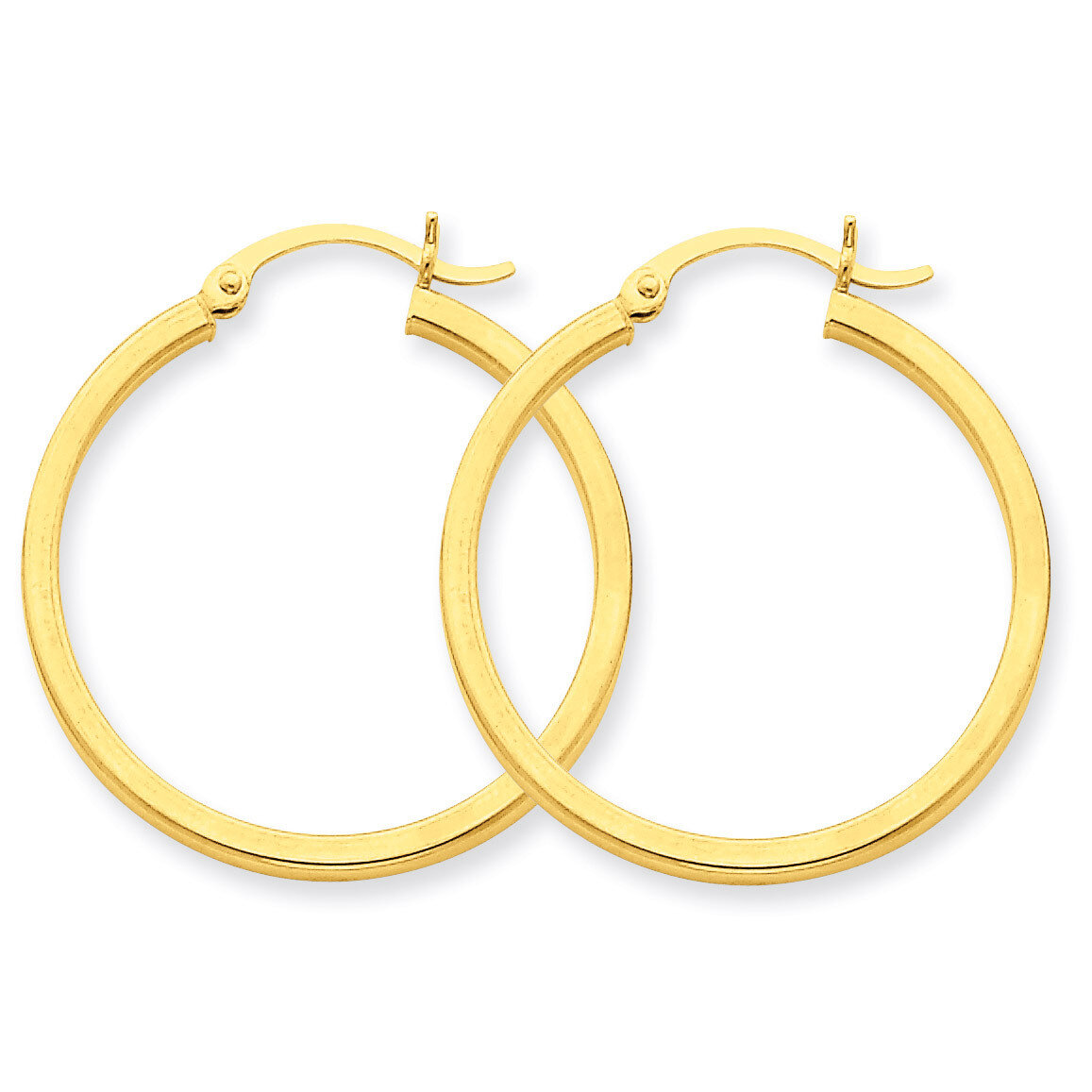 2mm Square Tube Hoop Earrings 14k Gold T1076, MPN: T1076, 883957286181