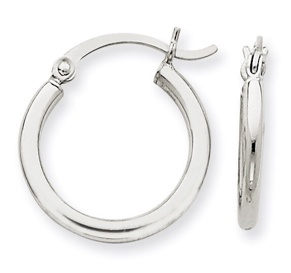 2mm Round Hoop Earrings 14k White Gold T1123, MPN: T1123, 883957286297