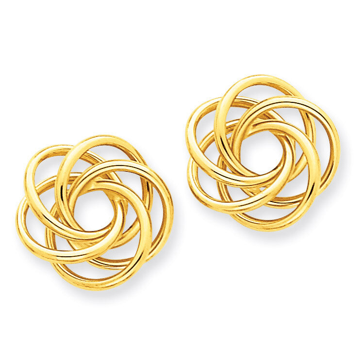 Love Knot Post Earrings 14k Gold Polished T564, MPN: T564, 191101371899