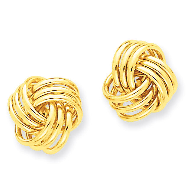 Triple Knot Post Earrings 14k Gold Polished T570, MPN: T570, 886774562230