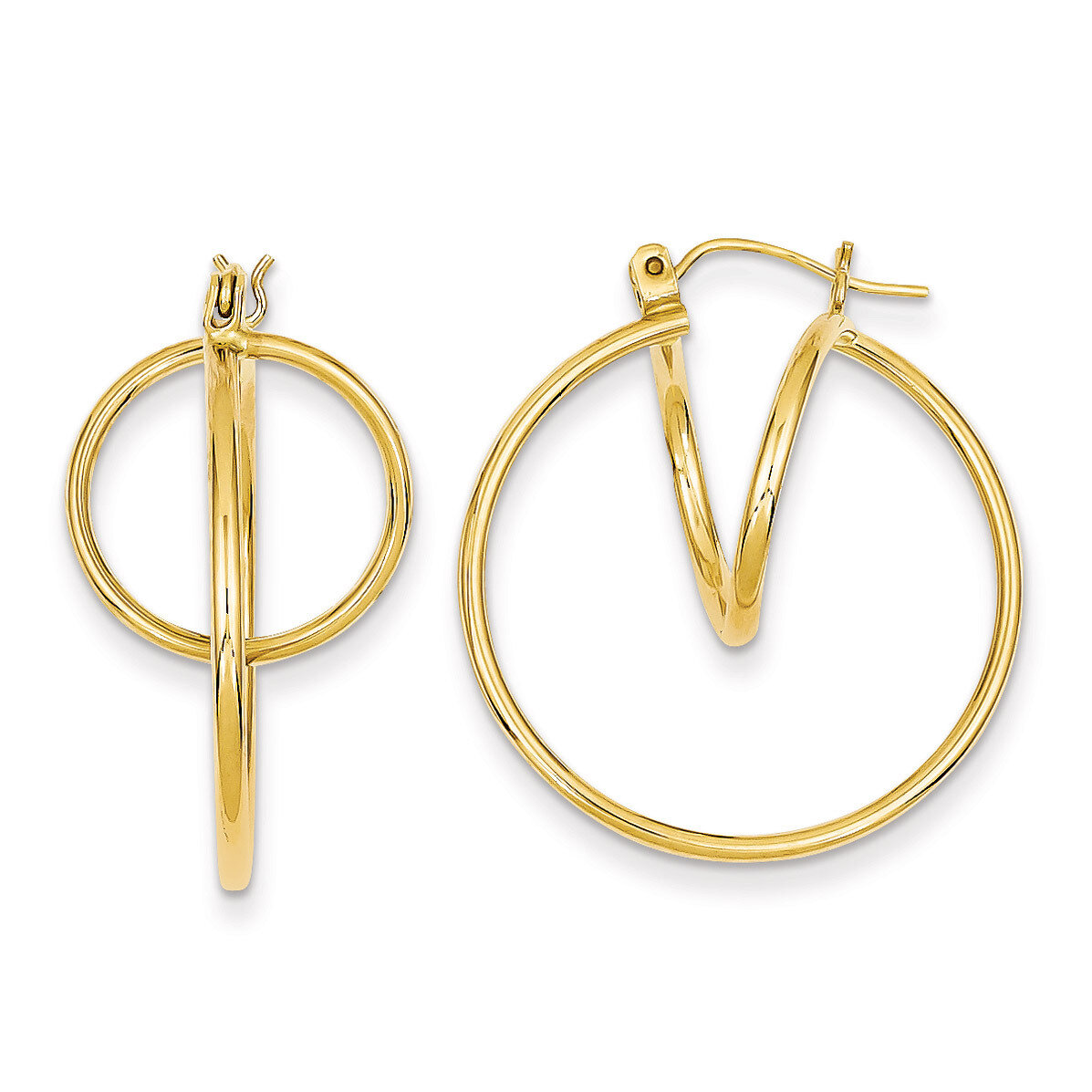 Fashion Circle Hoop Earrings 14k Gold T712