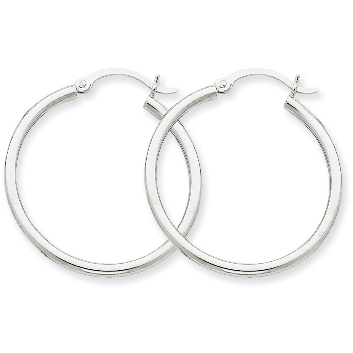 2mm Hoop Earrings 14k White Gold T826, MPN: T826, 883957286365