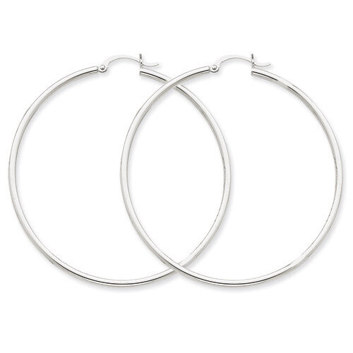 Lightweight Hoop Earrings 14k White Gold T834L